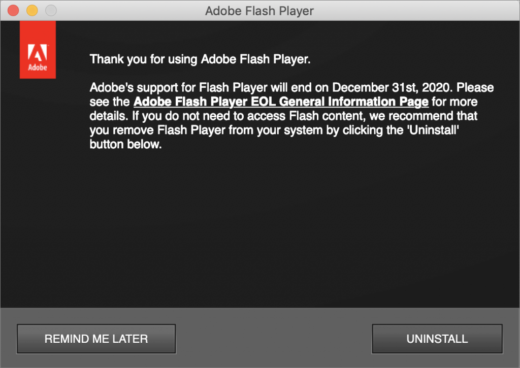 adobe flash player uninstaller mac download